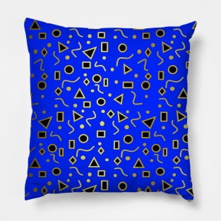 BLUE And Black Geometric Shapes Pillow