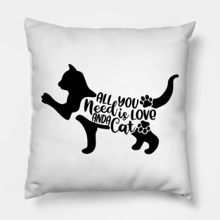 All You Need Is Love And A Cat Tshirt Pillow