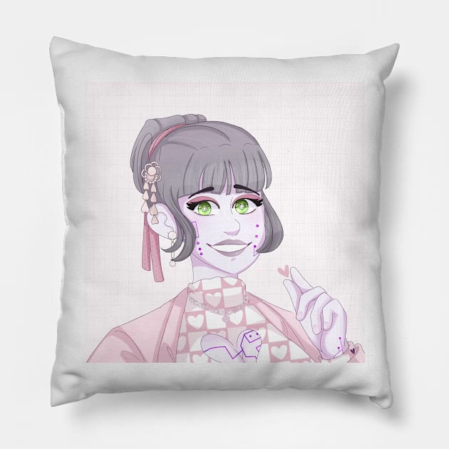 Anime Girl Pixal Pillow by Owlhana