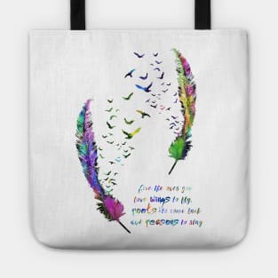 Birds feather Tote