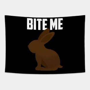 Bite Me Chocolate Bunny Easter Tapestry