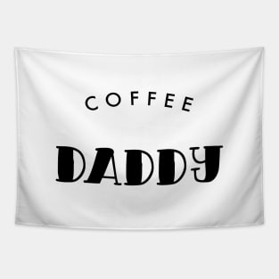 Coffee Daddy Black Typography Tapestry