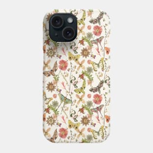 Moths and Flowers Phone Case