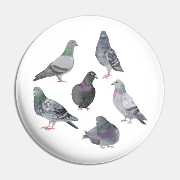 Pigeon Party Pin by Das Brooklyn