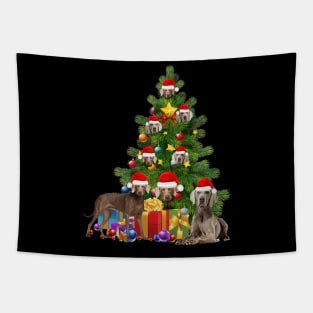 Weimaraner dog Christmas Tree T-Shirt Tapestry