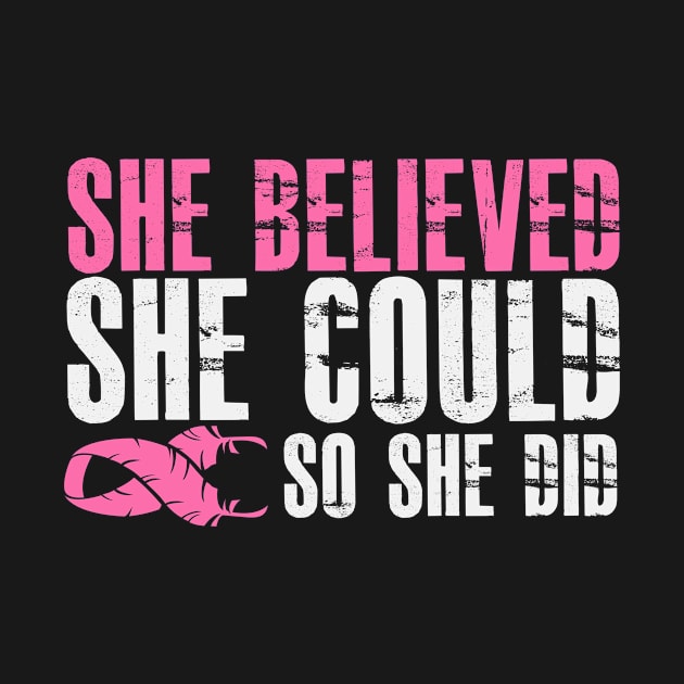 Breast Cancer Motivational Quote | Fighter She Did by DesignatedDesigner