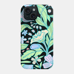 Blue and White Floral Filigree Pattern Phone Case