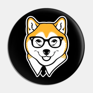 Shiba Inu Hipster Dog Lover Retro Pin