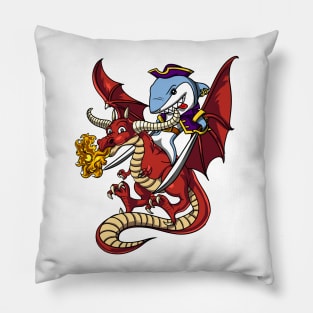 Shark Pirate Riding Dragon Pillow