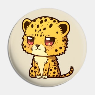 Big-headed Tiny Puppy Cheetah Pin