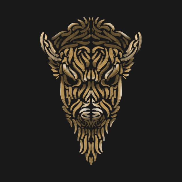 Native gold buffalo by Jeffmore