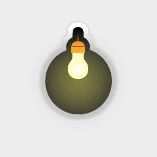 A light bulb emits a yellowish light around. Magnet