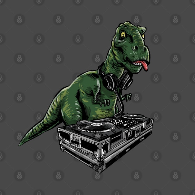 Poor T-Rex DJ by Zascanauta