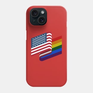 American Flag and Rainbow Flag Phone Case