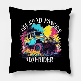 Off-Road Passion rider vintage retro design. Pillow