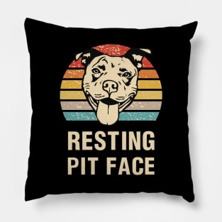 resting pit face Pillow