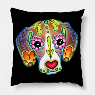 Beagle - Day of the Dead Sugar Skull Dog Pillow