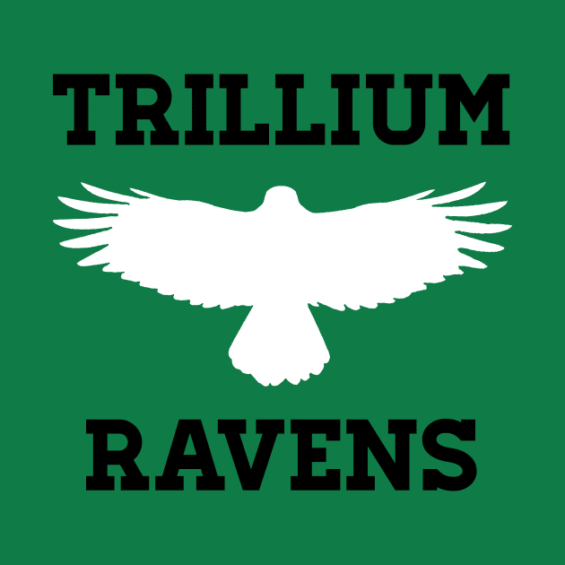 Trillium Ravens Spriit White by fableillustration