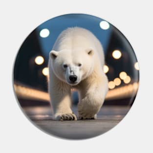 Polar Bear Wildlife Animal On Street Pin