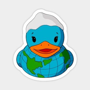 World Map Rubber Duck Magnet