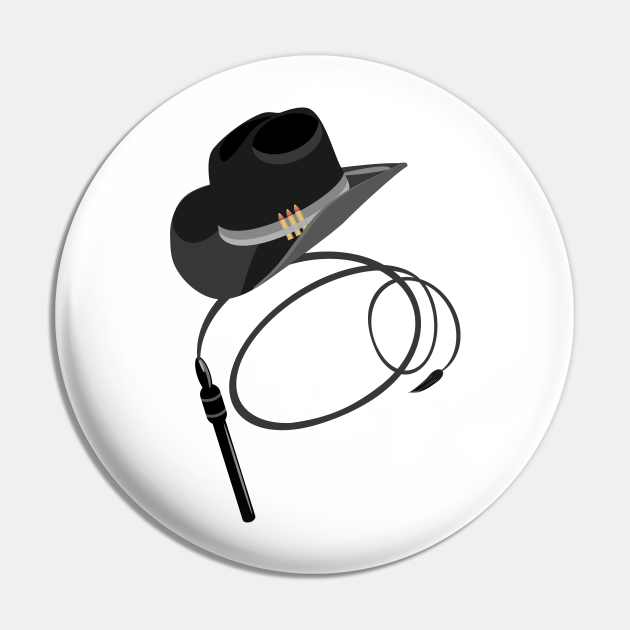 Cowboy hat and whip Cowboy Hat Pin TeePublic