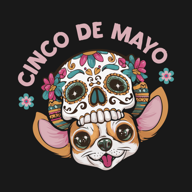 Cinco de mayo chuhuahua dog sugar skull by SecuraArt