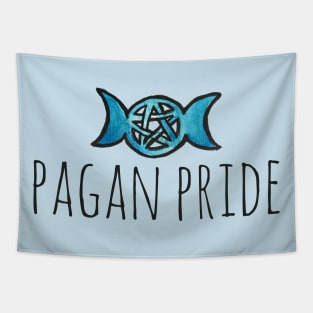 Pagan Pride Triple Moon Pentagram Tapestry