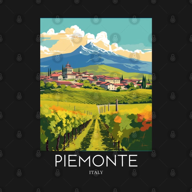 A Pop Art Travel Print of Piemonte - Italy by Studio Red Koala