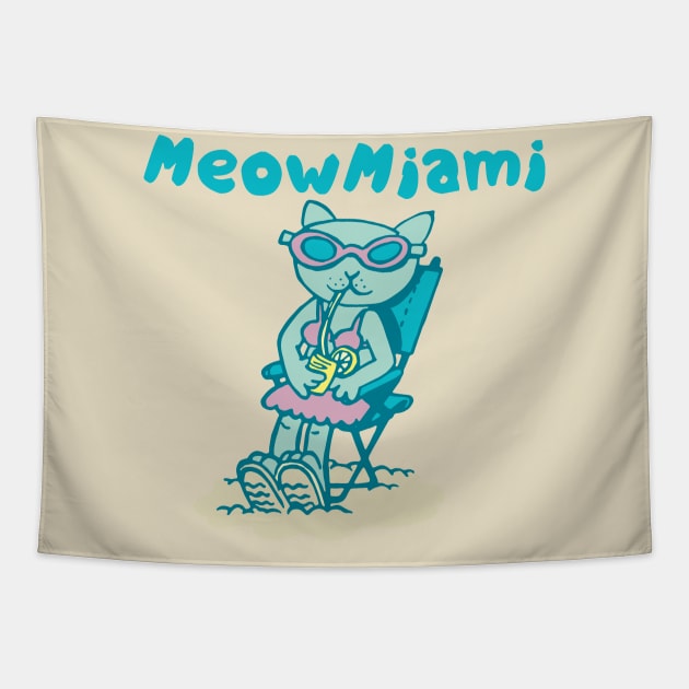 Meow Miami Tapestry by duxpavlic