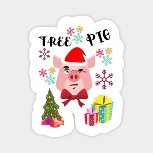 CHRISTMAS TREE PIG Magnet