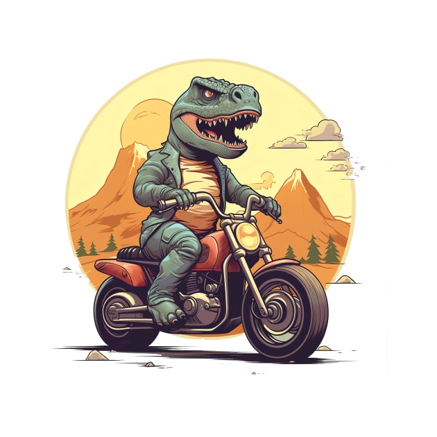 Dino Biker Retro Motorcycle by Nenok