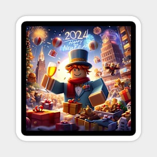 Happy new year Roblox 2024 Magnet