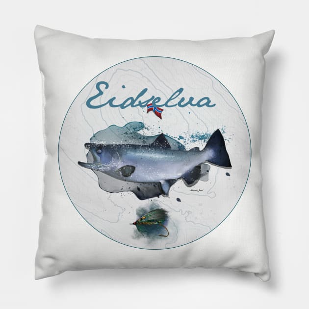 Eidselva Norway Pillow by MikaelJenei