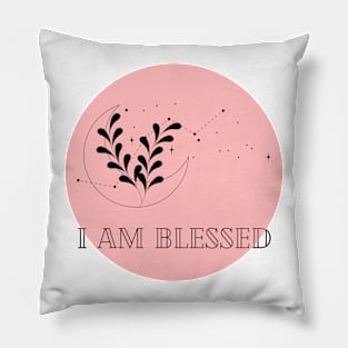 Affirmation Collection - I Am Blessed (Rose) Pillow