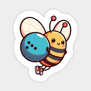 Bee at Bowling with Bowling ball Magnet