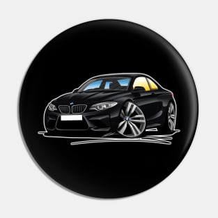 BMW M2 (F87) Black Caricature Car Art Pin