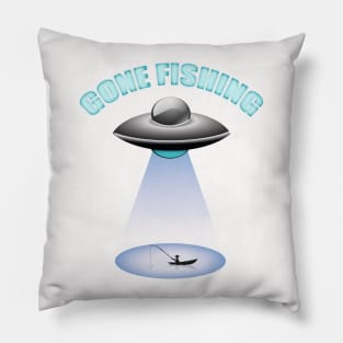 Alien Gone Fishing UFO Tee Pillow