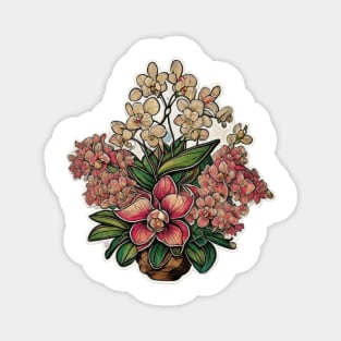 Orchid Wildflower Flora Bloom Vintage Magnet