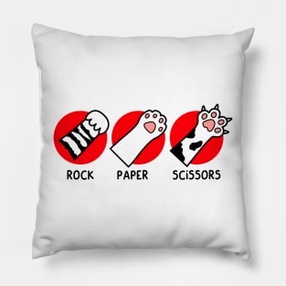 Rock Paper Scissors cat Pillow