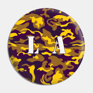 Los Angeles Camo Style Purple Gold Camouflage Pin