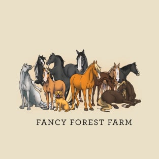 Fancy Forest Farm • Family Portrait • Black Text Shirt T-Shirt
