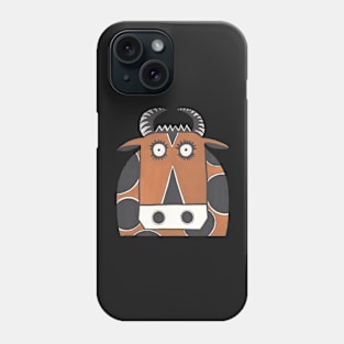 Cow. Coolest retro style cow. Moo! Phone Case