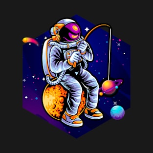 Astronaut fishing a stars T-Shirt