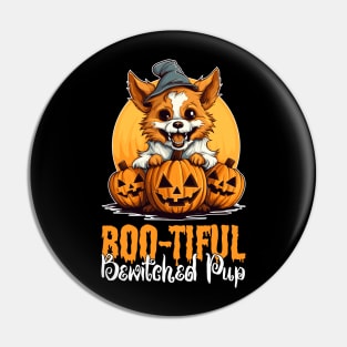 Boo-tifully Bewitched Puppy Dog Halloween Pin