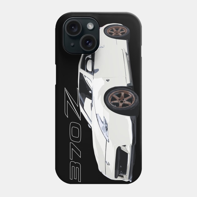 Nissan Z in White on Bronze Volks Phone Case by cowtown_cowboy