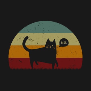 Black Cat No Retro Sunset T-Shirt