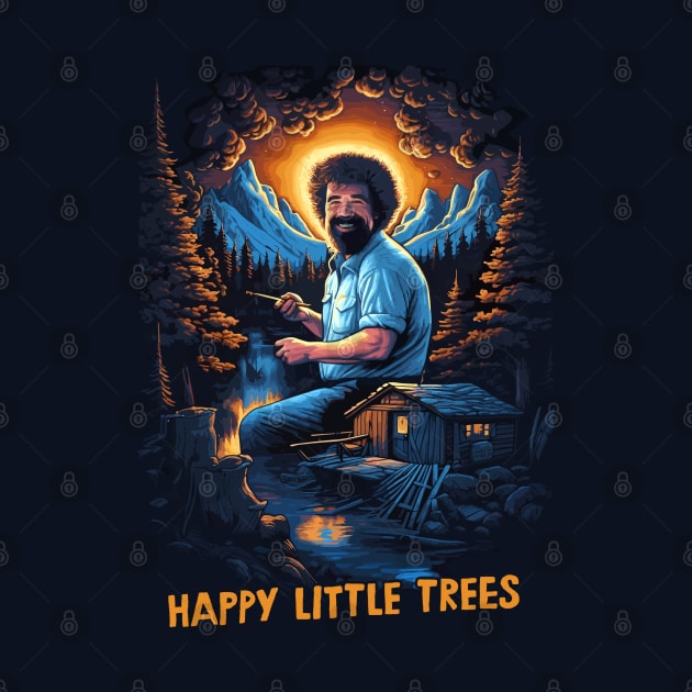 Happy Little Trees -- Retro Fan Artwork by DankFutura