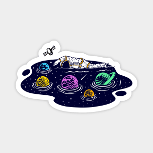 Swimming Space Illustration Magnet