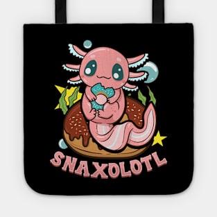 Cute & Funny Snaxolotl Adorable Snacking Axolotl Tote