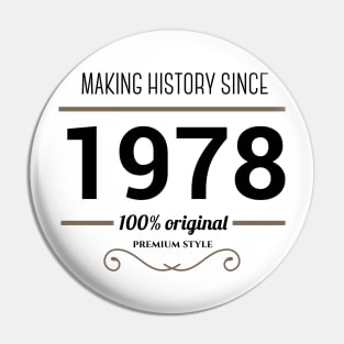 Making history since 1978 Pin